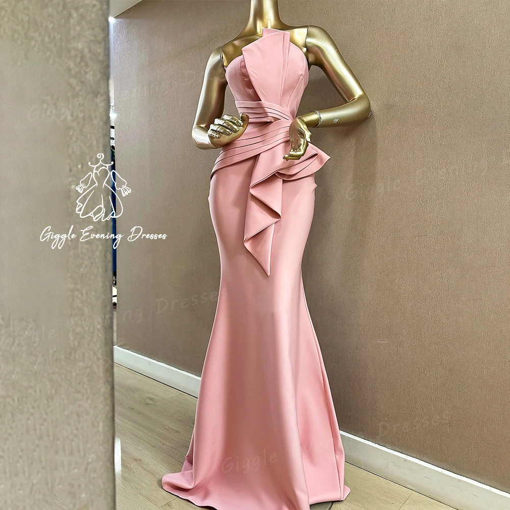 

Giggle Strapless Bow Arabia Floor-Length elegant party dresses woman 2024 Mermaid Close-fitting luxury Evening Gown فساتين سهرة