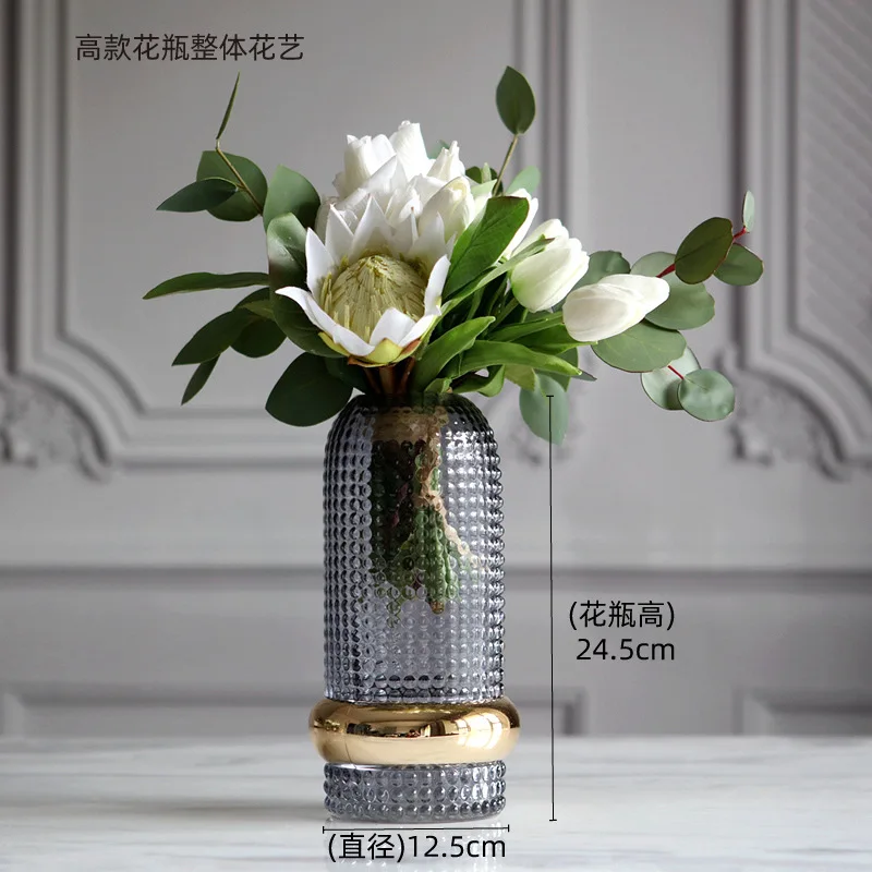 Nordic High-end Luxury Vase Floral Decoration Ornaments Living Room Desktop Designer Porch Home Accessories