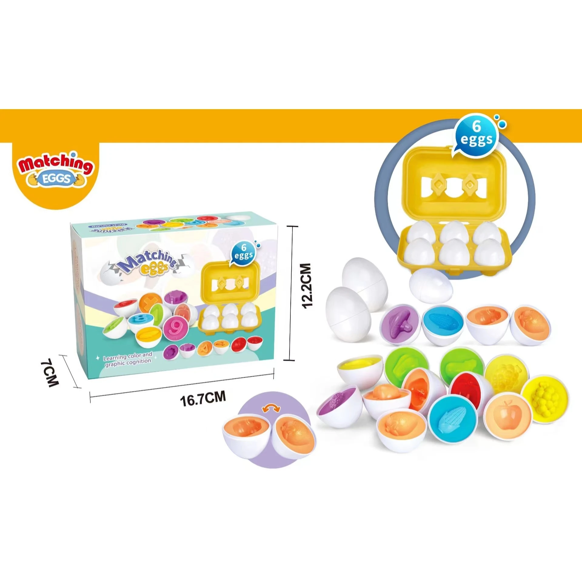 Vegetable Montessori Early Education pairs of smart egg demountable simulation egg puzzle twist egg shape color awareness toys