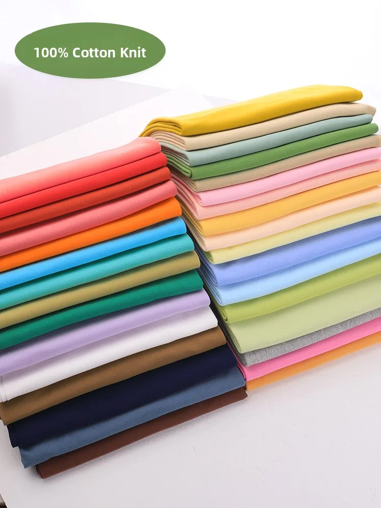 

Чистый хлопковый гребенной трикотаж для детской одежды, футболок, нижнего белья, всесезонный, двусторонний, широкий, цветной, вязаный материал