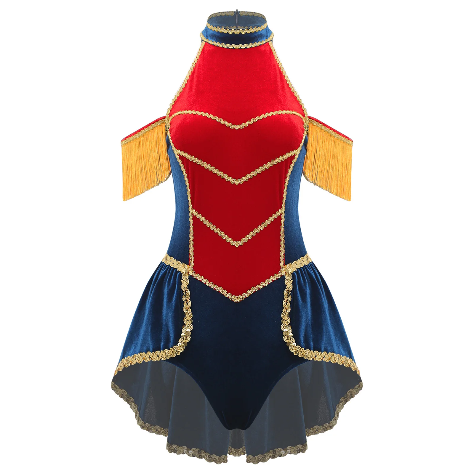 

Womens Circus Ringmaster Drummer Marching Band Cosplay Costume Swallowtail Halloween Themed Party Lion Tamer Master Jumpsuit