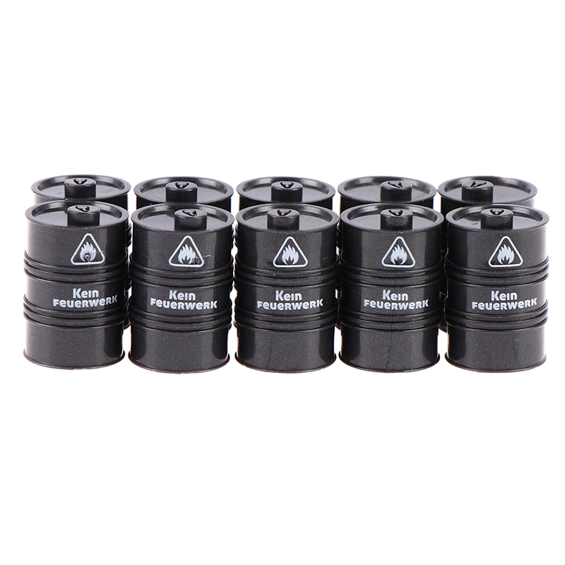 10 pçs preto química tambor de óleo bloco de construção diy figuras guarda modelo presente brinquedos