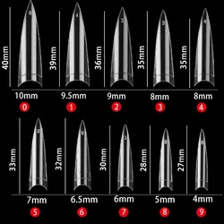 Stiletto French Acrylic Nail Tips 600PCS/Bag