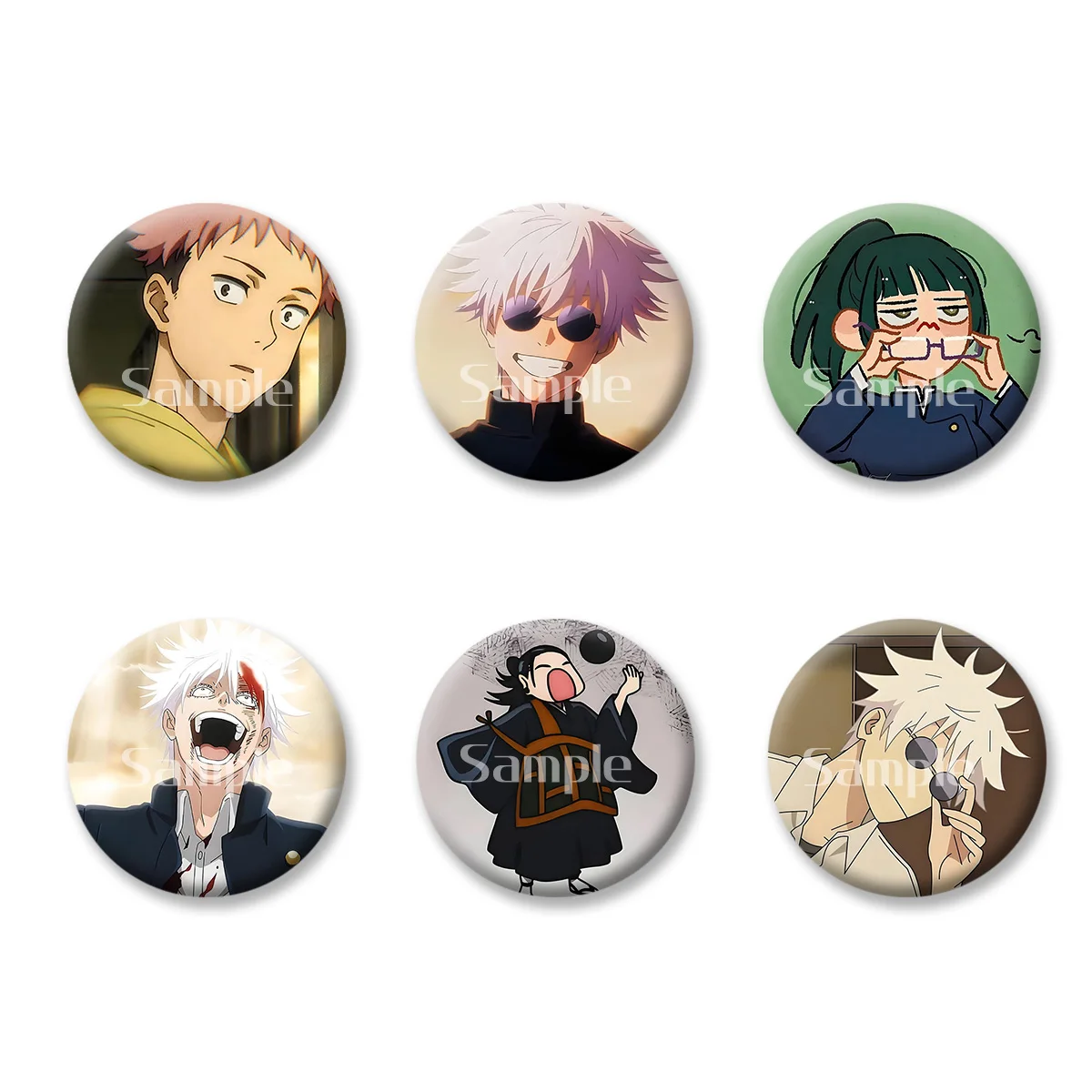 

Jujutsu Kaisen Itadori Yuji Gojo Satoru Flash Badge Keychains Makeup Mirror Fridge Magnet ACG Goods Anime Cartoon Peripherals