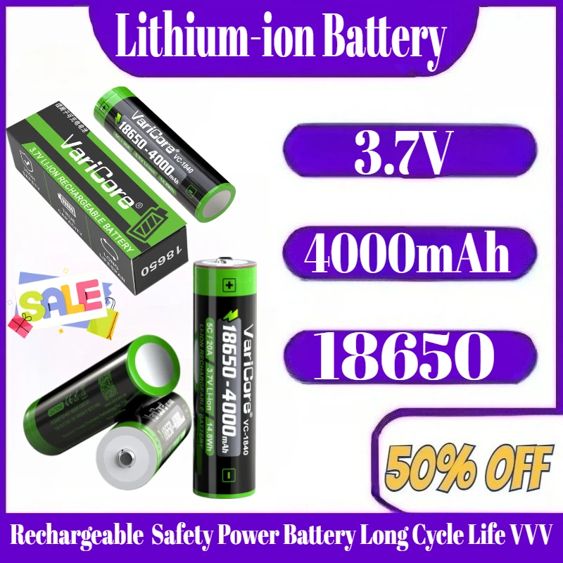 

18650 3.7V 4000mAh Lithium-ion Battery/Grade A Quality Rechargeable Safety Power Battery Long Cycle Life VVV