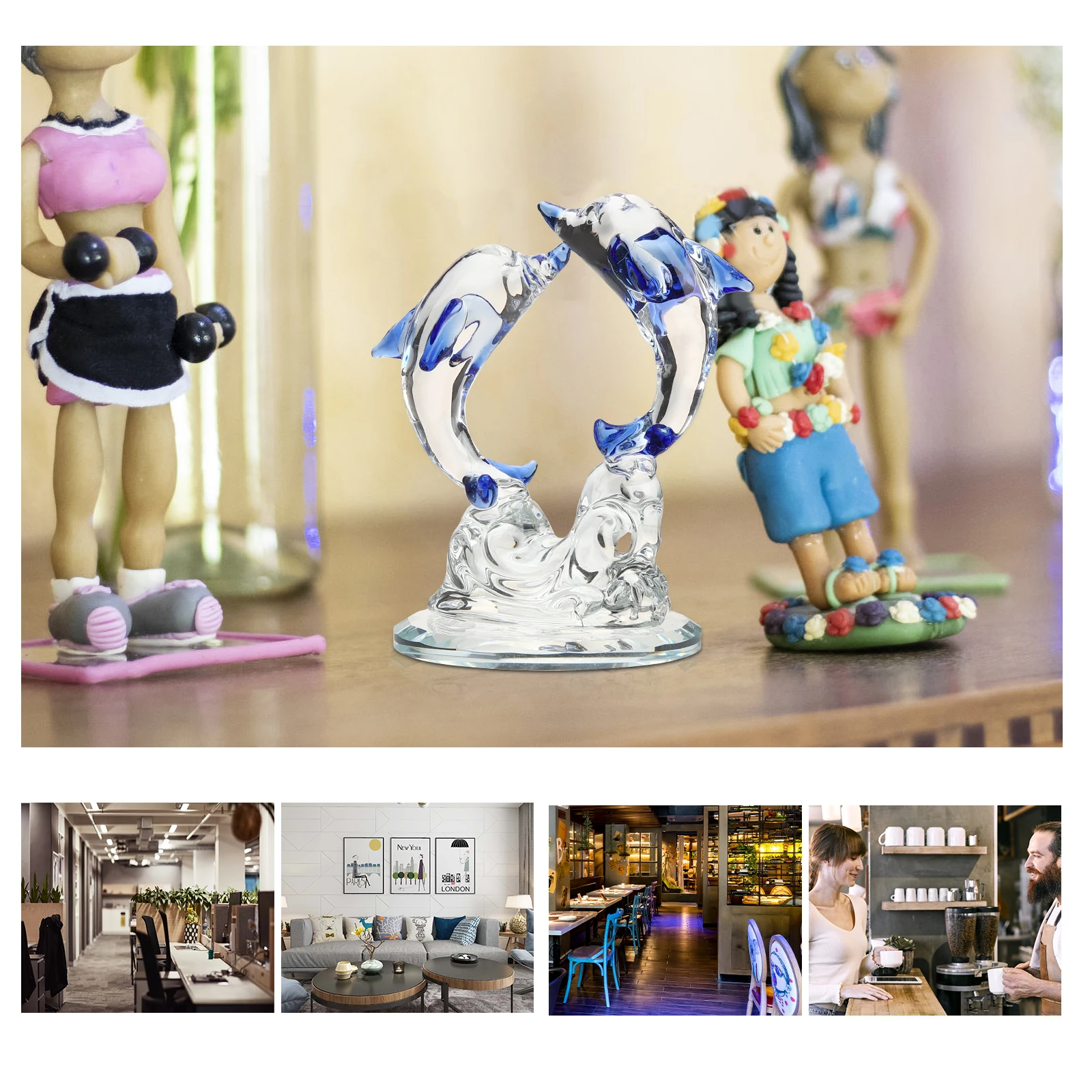 

Chic Dolphin Statue Sculpture Fine Craftsmanship Indoor Tabletop Decor for Study Bar Wine Cabinet Unique Gift Idea