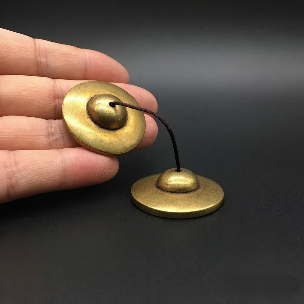 Handmade Nepal Brass Tingsha Bells Tibetan Meditation Yoga Cymbals Sound Healing Ritual Instrument Chakra Balancing Ornament