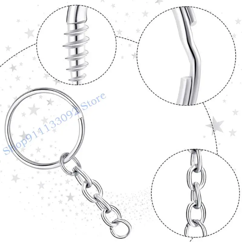 

H9ED 300PCS Металл для ключевых колец для цепи ремесленные инструменты