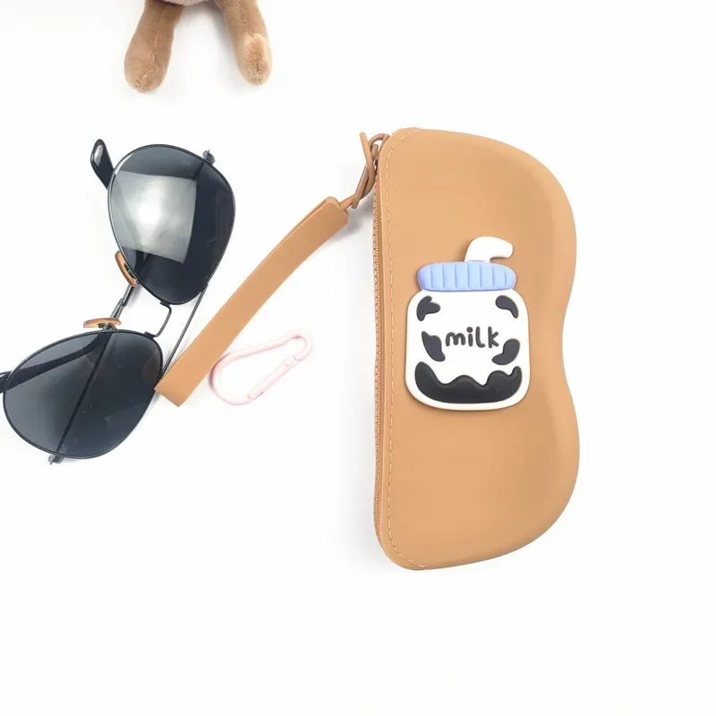 

Portable Silicone Glasses Bag Sunglasses Protective Cover Hanging Glasses Storage Bag Waterproof Cosmetic Bag Baby Bottle B2