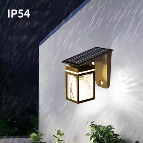Solar Wall Lights Outdoor Waterproof IP54 3 Color LED Lantern Safety Light for Patio Garden Decoration Deck Porch Barn Garage