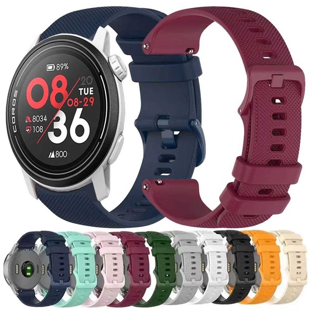 20mm 22mm Sports Silicone Strap For COROS APEX 4 42mm PACE Pro/4 CMF Watch 3-2-1 Pro Bracelet Suunto Vertical 2 Race 2/Run Band
