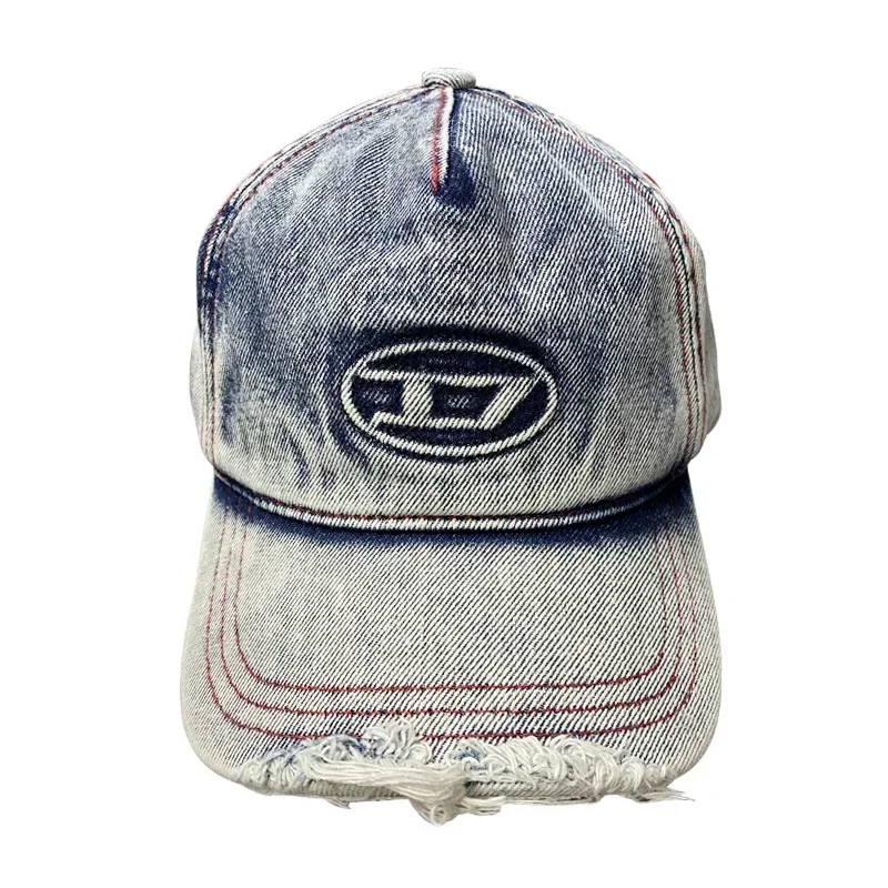 

Бейсболка из потертого денима — винтажная шляпа унисекс для папы с защитой от солнца