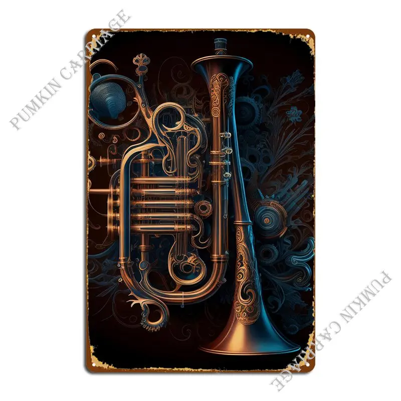 

Bugle Metal Sign Wall Decor Retro Garage Garage Tin Sign Poster