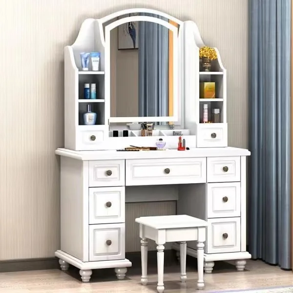 

Vanity Women Table Makeup Luxury Bedside Drawers White Dressing Table Comfortable Cosmetics Mesa De Maquillaje Home Furniture