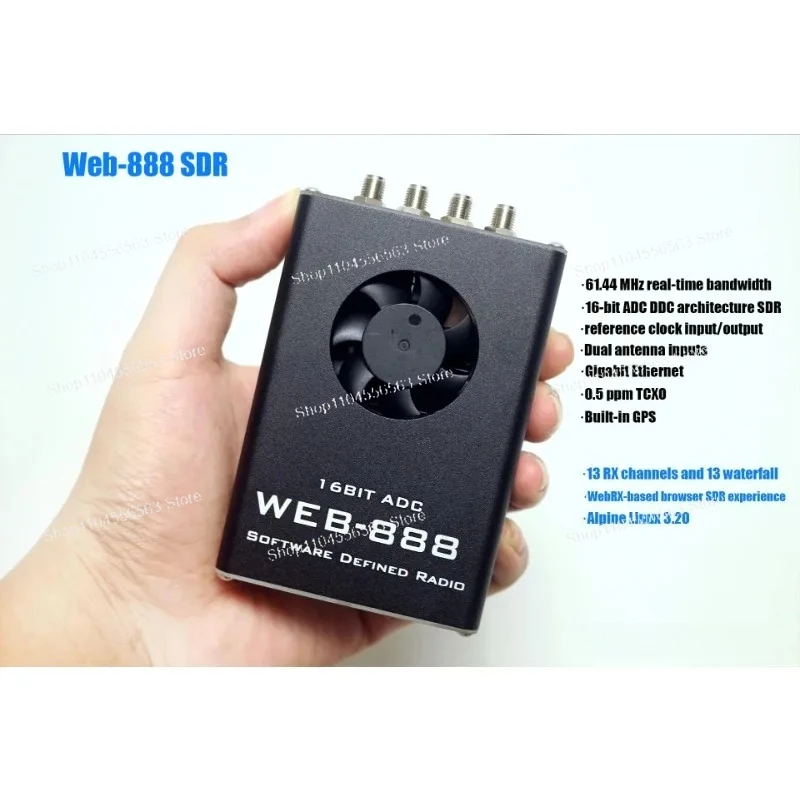 

Ham Radio Web-888 10 kHz to 60 MHz HF VHF 16bit ADC 62M Bandwidth DDC Web SDR Radio for Amateur Use