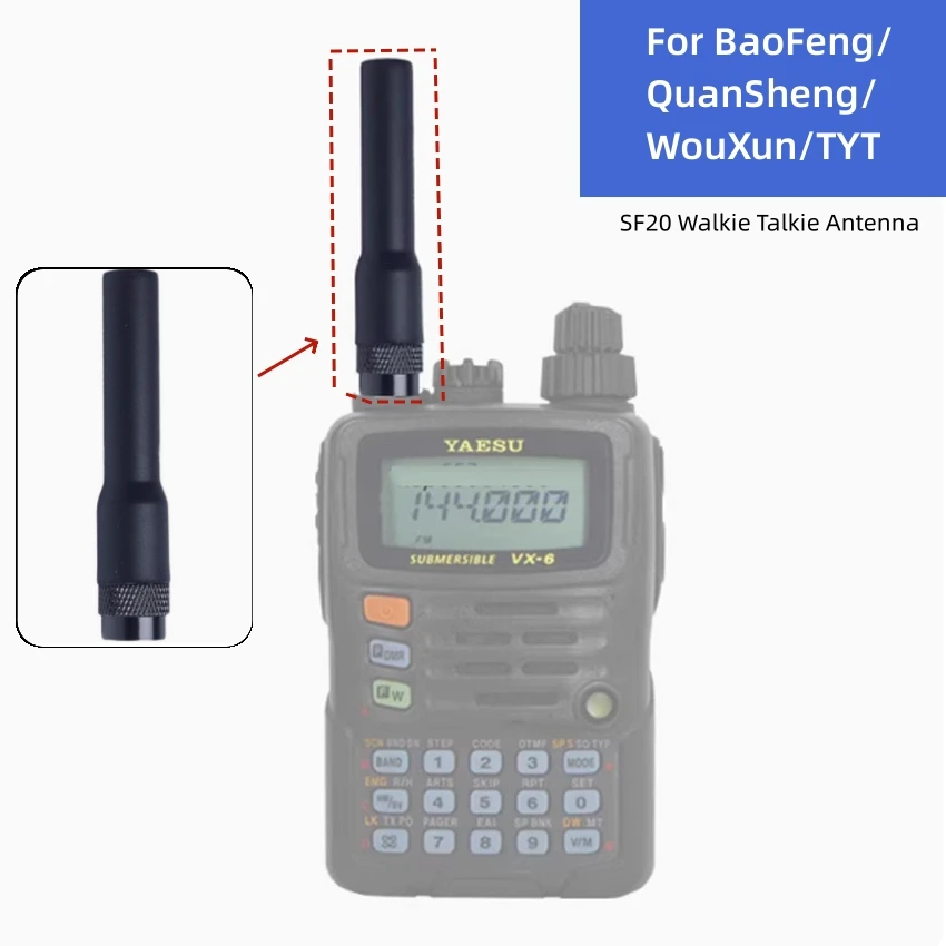 

SF20 Walkie Talkie Antenna for BaoFeng/QuanSheng/WouXun/TYT Soft High Gain Short Antenna UV Dual Band Walkie Talkie Accessories