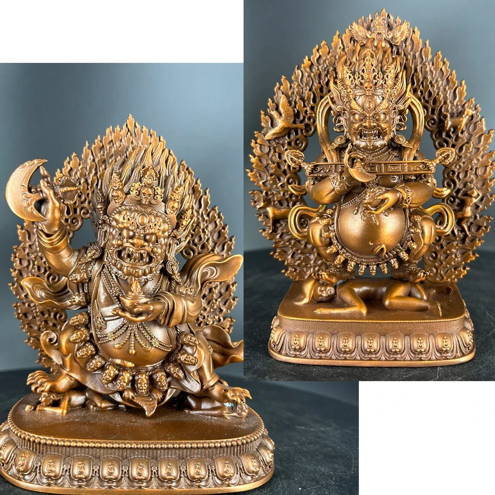 Kagyu Dahetian Mahagala Red Copper Tibetan Buddha Statue Ornament Treasure Tent Master Sakya Entrance Study Table Top