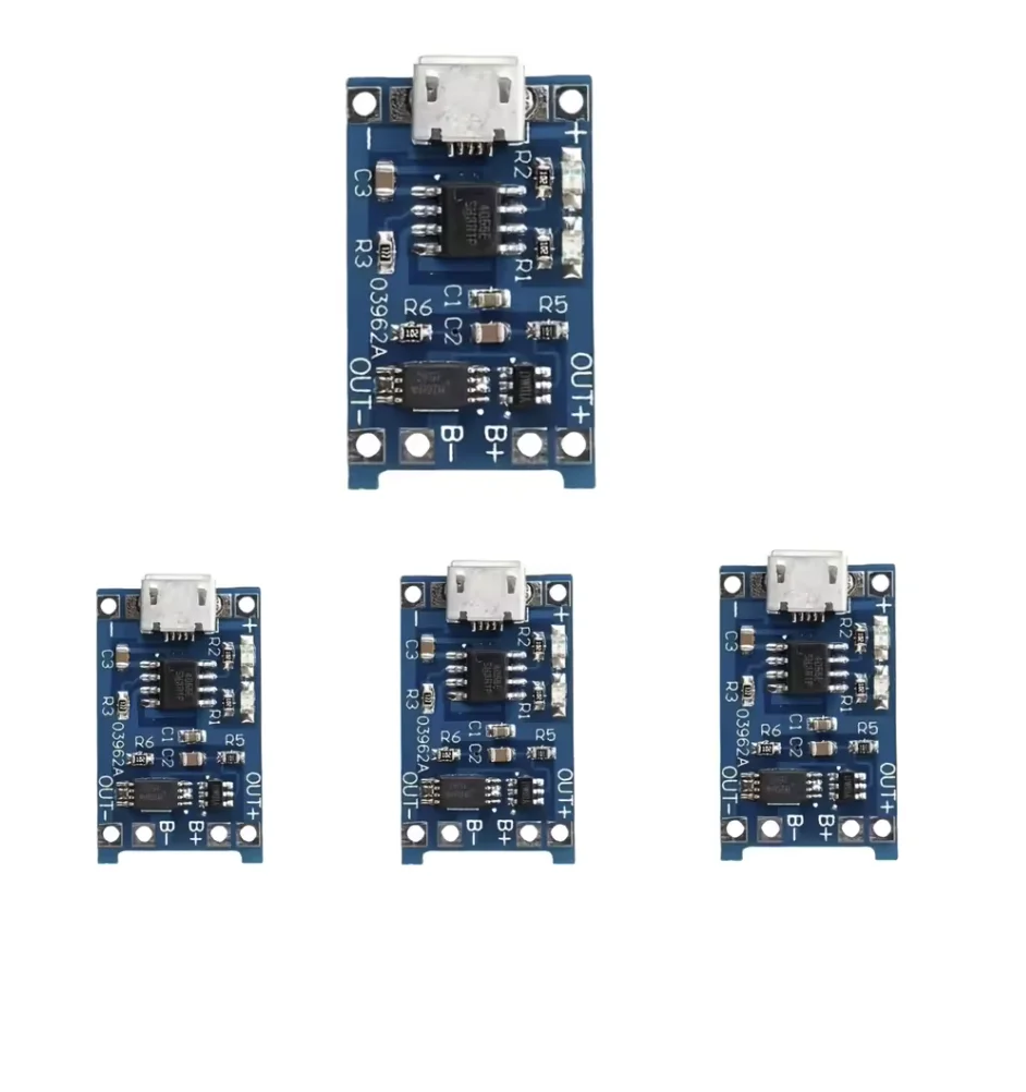 TP4056 1A Lithium Battery Charging Board Module - Micro Interface 2-in-1 with Overcharge, Over-discharge & Short Circuit Protect