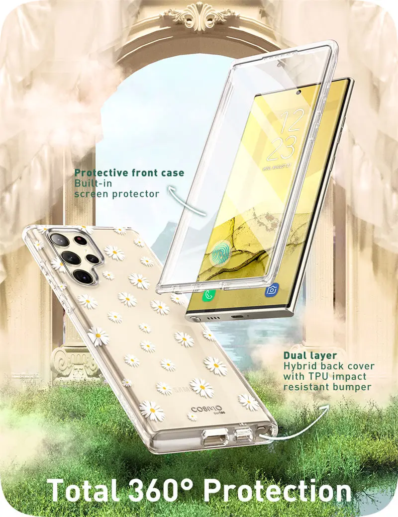For Samsung Galaxy S23 Ultra Case 6.8“ (2023 Release) I-BLASON Cosmo Slim Stylish Protective Case with Built-in Screen Protector