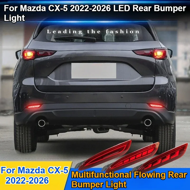 For Mazda CX-5 CX5 2022-2026 Car Rear Bumper Light Reflector Upgrade LED Sequential Turn Signal Driving Brake Lamp Accessories detail image 3