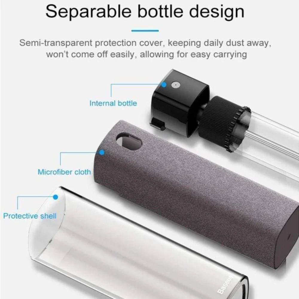 2 In1 Multifunction Microfiber Screen Cleaner Spray Bottle Set For Phone Tablet Latop Cleaning Wipes Cleaner Without Liquid