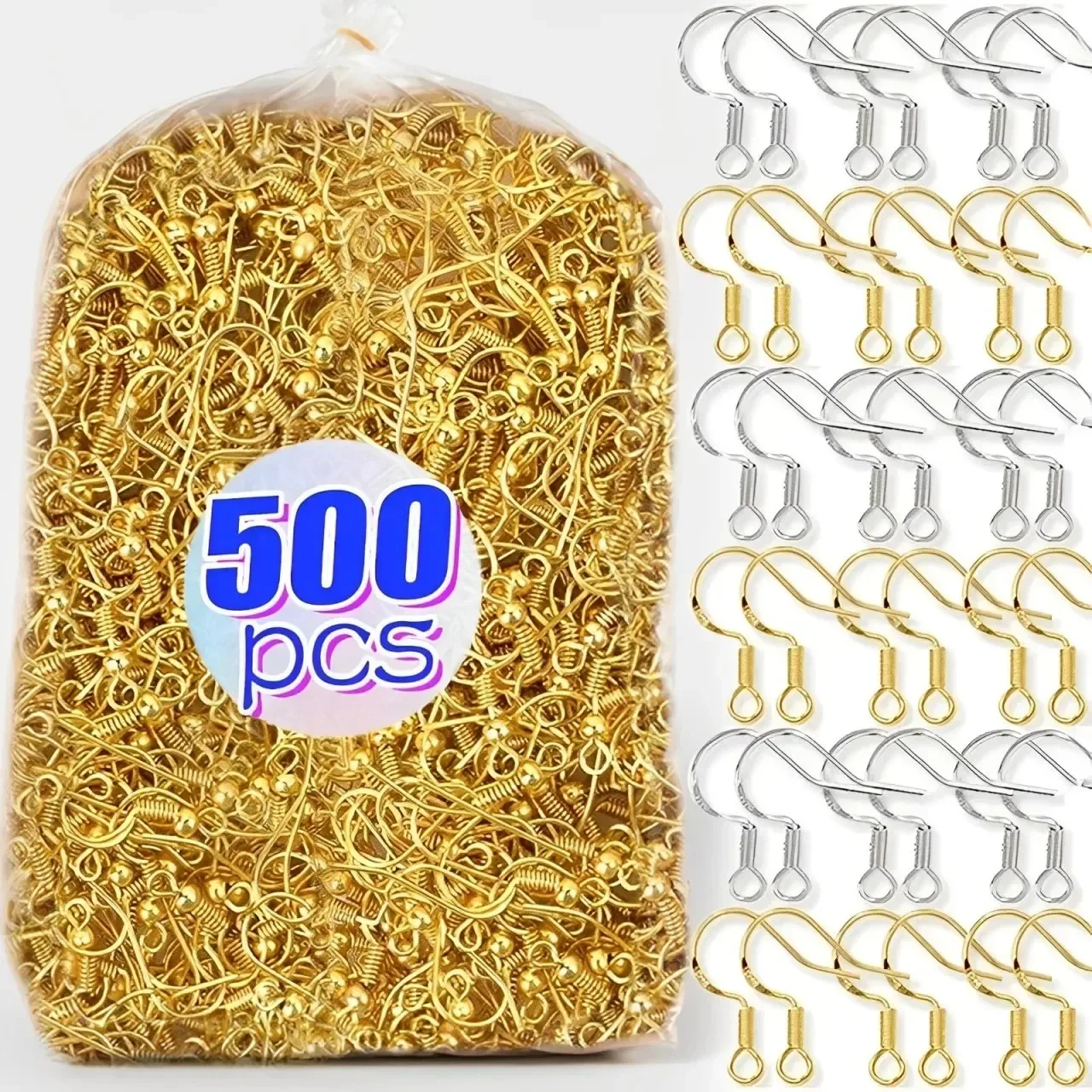 100-500Pcs Stainless Steel Earring Hooks Hypoallergenic Earwire Clasps DIY Jewelry Making Earring Findings Accessories