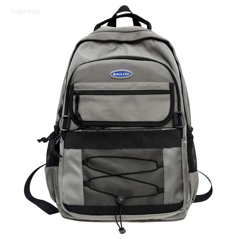 

Schoolbag Male and Female Students Large Capacity Backpack Tooling Trend Travel Office Computer Backpack for Both Men and Women