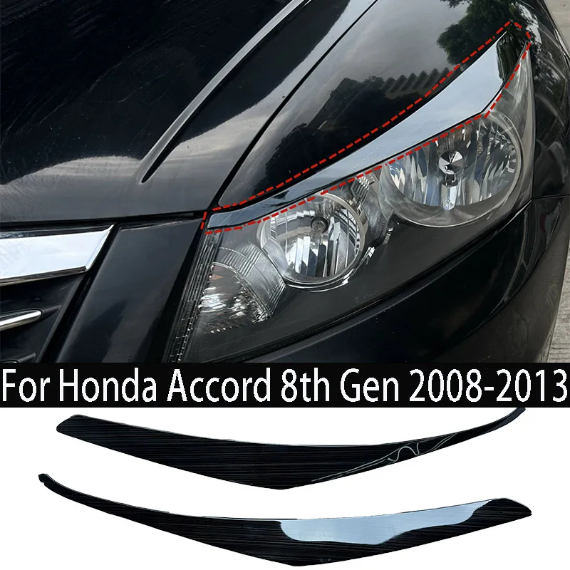 

Car Headlight Eyebrow Cover For Honda Accord 8th 2008-2013 ABS Carbon Fiber Trim Headlight Eyebrow Eyelid Cover Trim Sticker