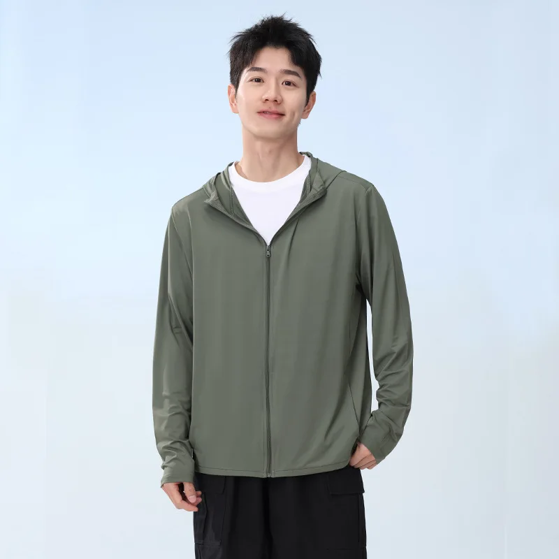 Men's High-end Thin Breathable Cool Ice Silk Sun-protective Clothing Outdoor Fishing Sun-protective Clothing Jackets for Men