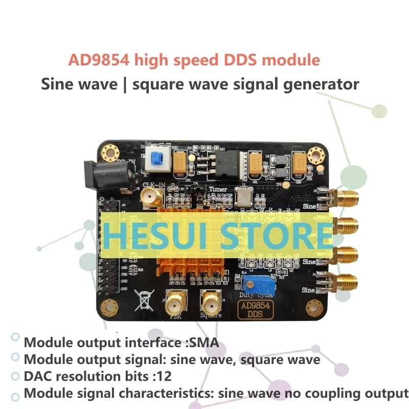 AD9854 High speed DDS signal generator module high frequency signal source sine wave square wave  generator and Driver board