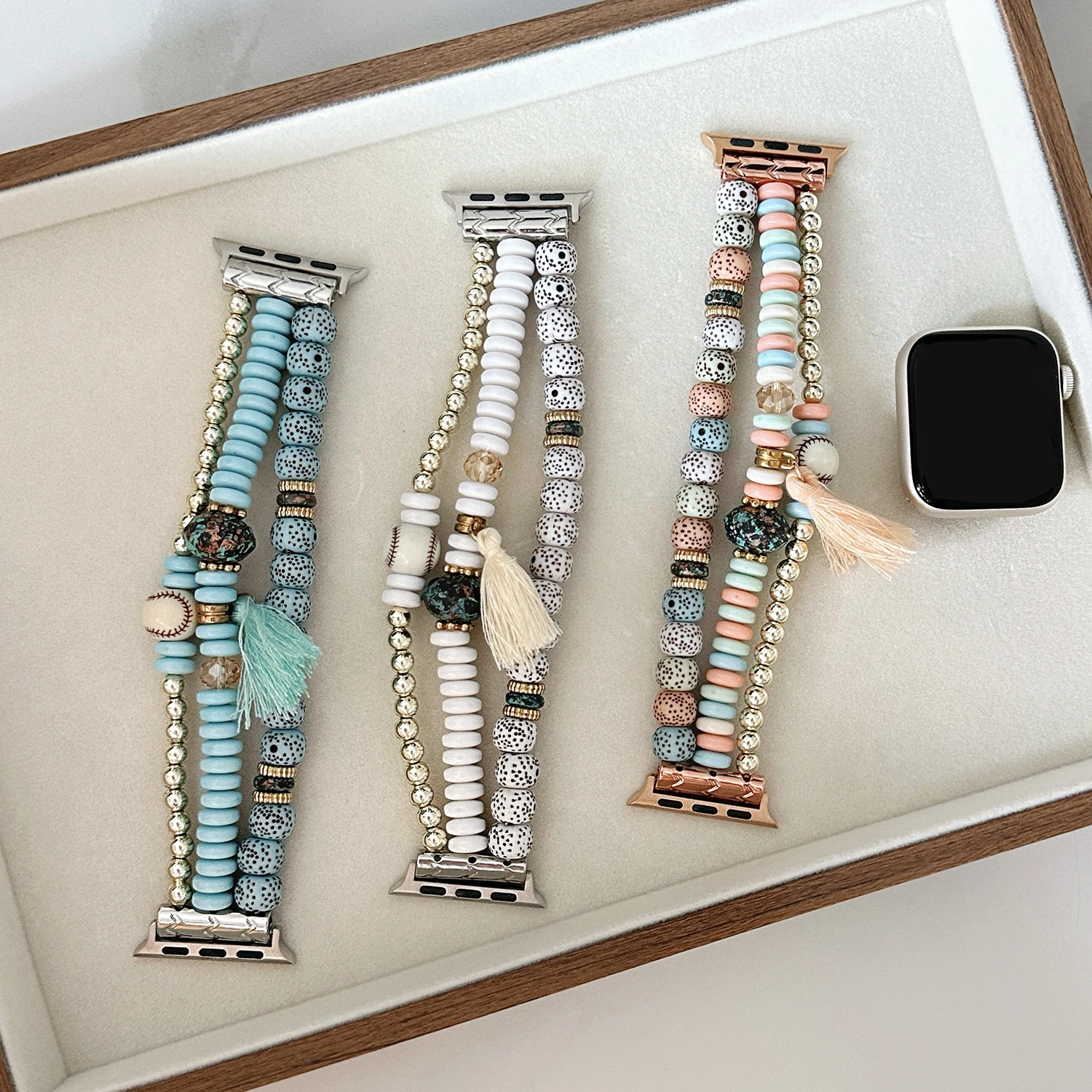 Image of Exotisches Armband-Ersatzarmband für Apple Watch 49, 46, 45–42, 41–8 Sommer, vielseitiges Armband für iWatch S10, S9, S8, S7, SE