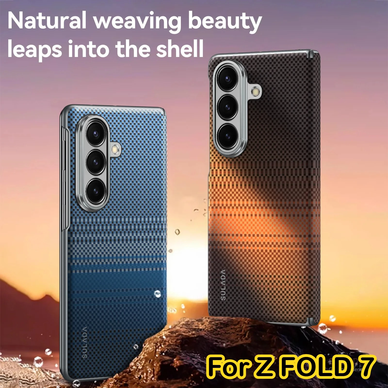 

Чехол Magsafe для Samsung Galaxy Z Fold 7, 6, 5, роскошный чехол из искусственной кожи с кевларовой тканой текстурой, встроенный магнитный противоударный чехол с беспроводной зарядкой