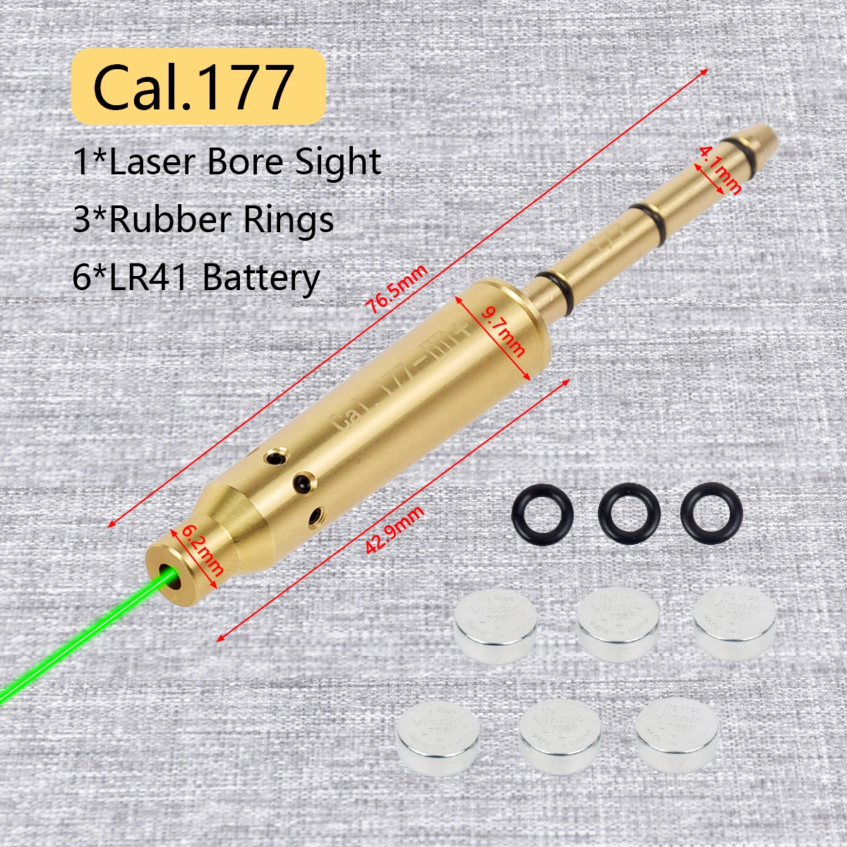 Tactical 9mm .22LR 7.62mm Green Red Dot Laser Pointer Bore Sight For Glock 43 17 AK47 .22LR Long Rifle Cartridge Boresighter