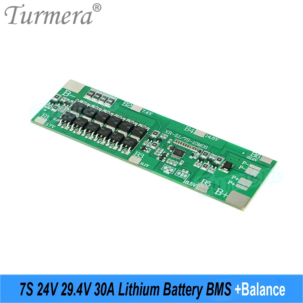 Turmera 7s 30aバランスbms 24v 29.4vリチウム電池保護ボードは、e-スクーター用の18650バッテリーホルダーを溶接できます