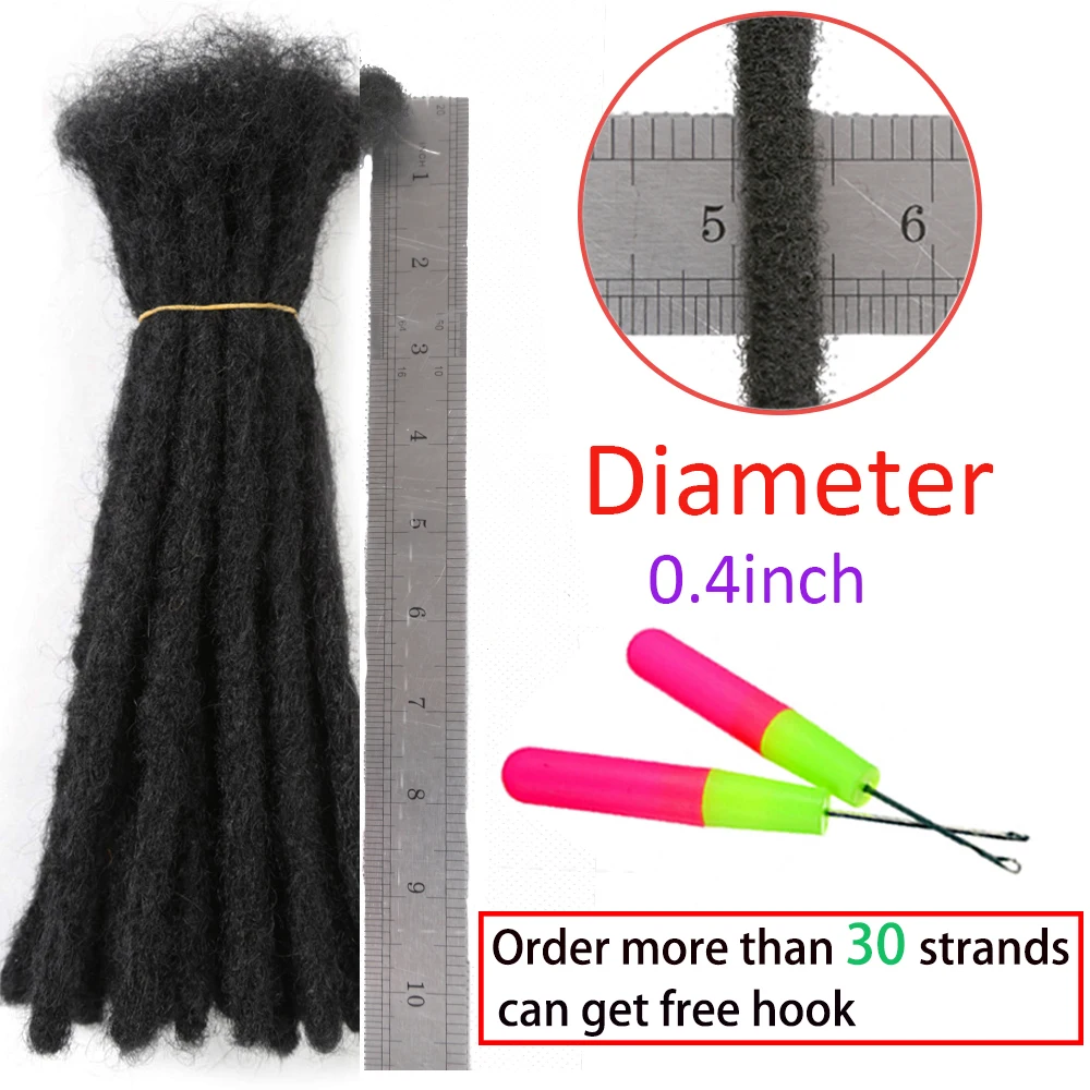 Synthetic Handmade Dreadlock Extensions for Men/Women Hip-Hop Style Crochet Locs Dreads Short Straight Soft Locs Braiding Hair