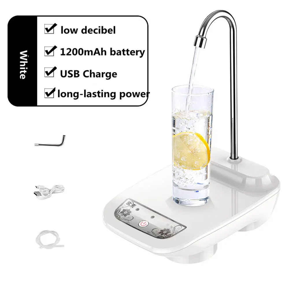 Water Bottle Pump 5 Gallon Quantitative Bottle Electric Water Dispenser with Switch and USB charging for Camping Kitchen Car