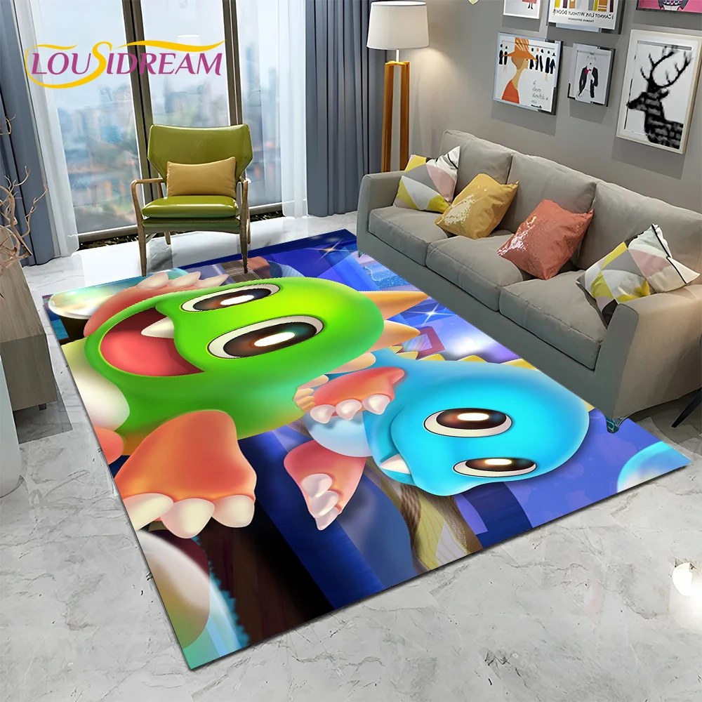 Cartoon Bubble Bobble Game Gamer Carpet Rug for Home Living Room Bedroom Sofa Doormat Decor,kid Play Area Rug Non-slip Floor Mat