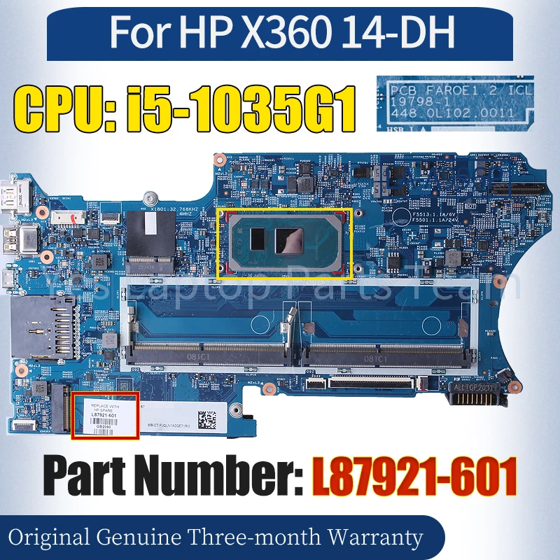

Материнская плата для ноутбука HP X360 14-DH 19798-1