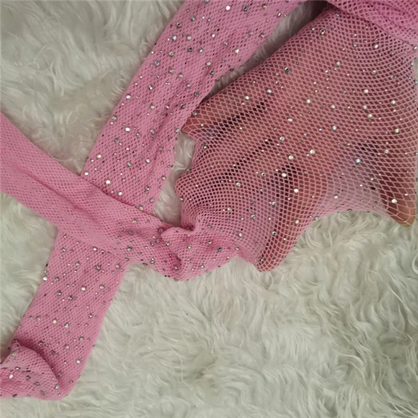 Bunte Glänzende Netzstrumpfhose mit Lochmuster Sexy Glitzer-Strumpfhose für Frauen Lolita Glänzende Glitzer-Strümpfe für Mädchen – Detail 3