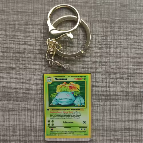 Pokemon Anime Small Card Key Chain Charizard Keychains Blastoise Venusaur Mewtwo Diy Acrylic Action Toy Figures Game Collection - Image 13