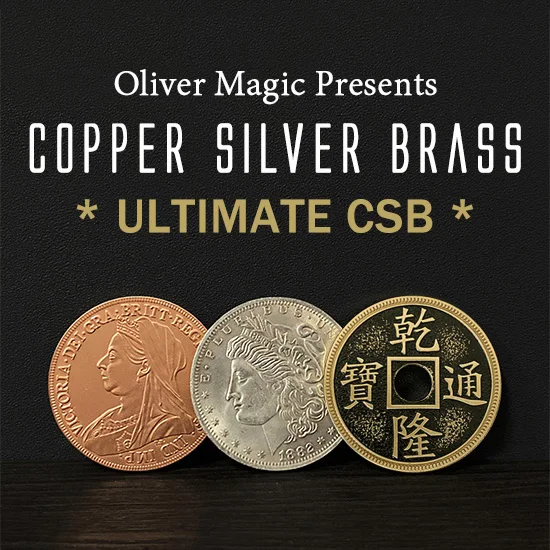 Ultimate CSB Deluxe Set di Oliver Magic Rame Argento Ottone Moneta Trucchi magici Transposizione monete Close up Illusione Magia Gimmick