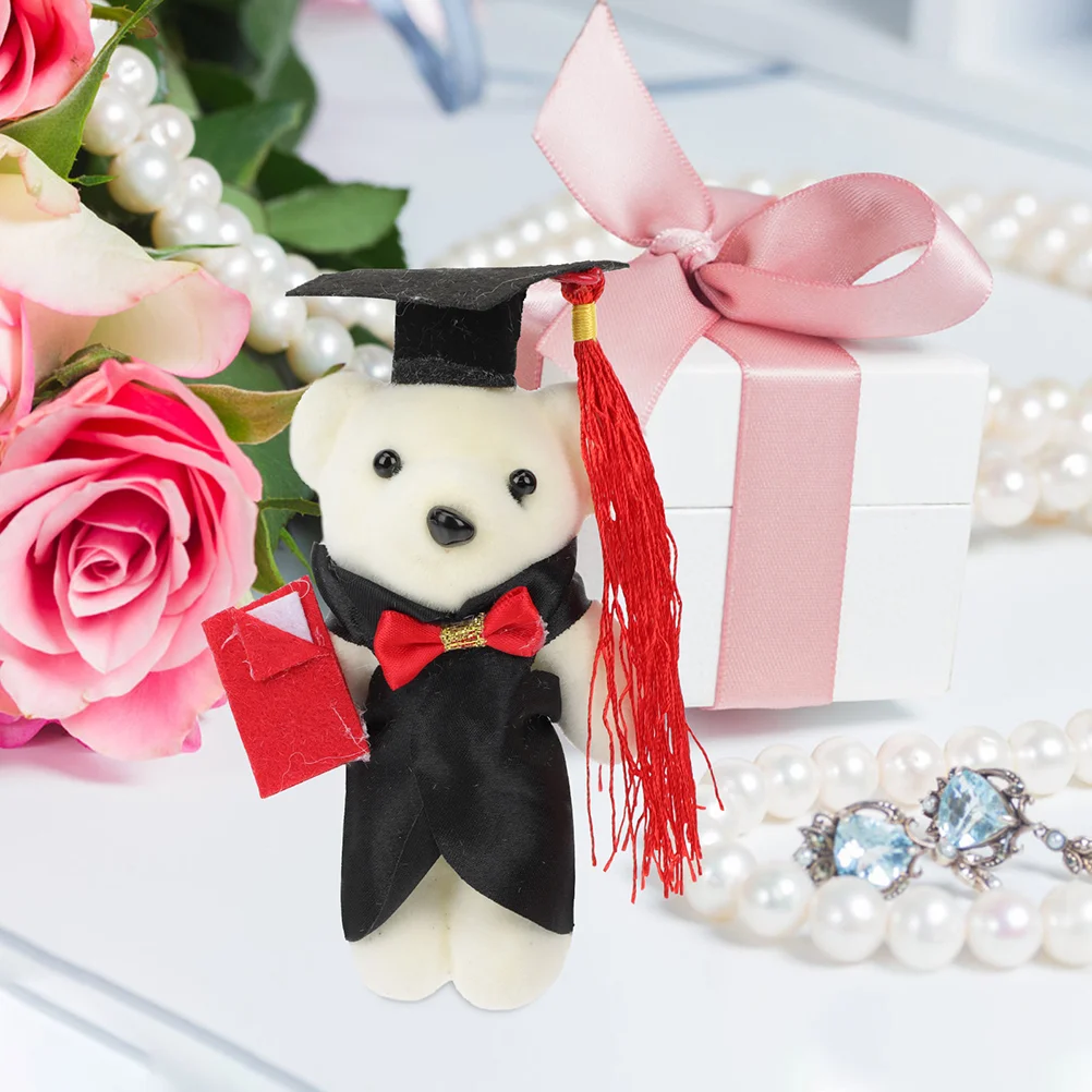 8 Pcs Graduation Gift Bouquet DIY Supplies Toy Mini Bear Adornments for Dolls Polyester Ornaments