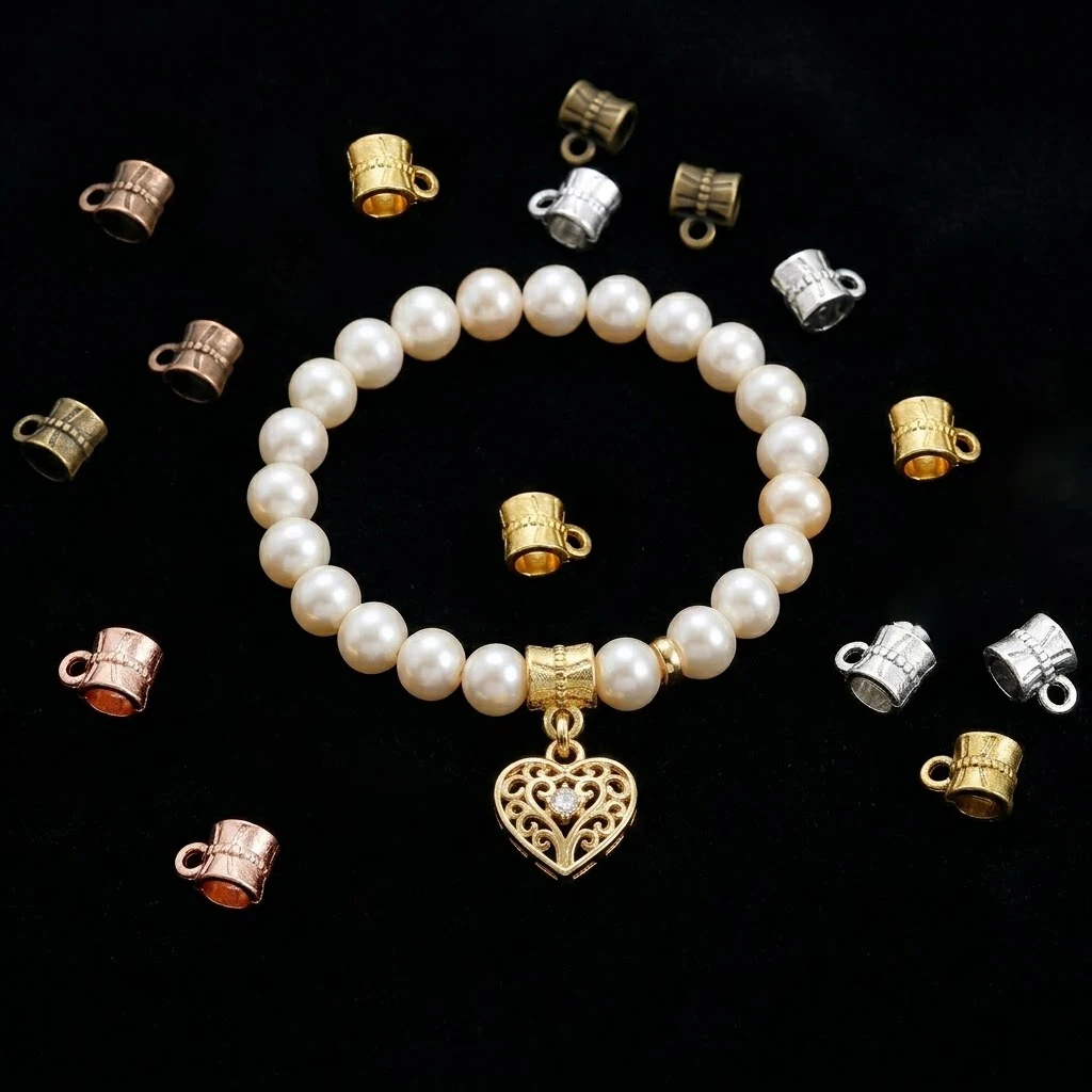 20/100pcs Beads Bails Pendants Charms Loose Spacer Bead Connectors For DIY Necklaces Bracelets Jewelry Making Supplies Crafts