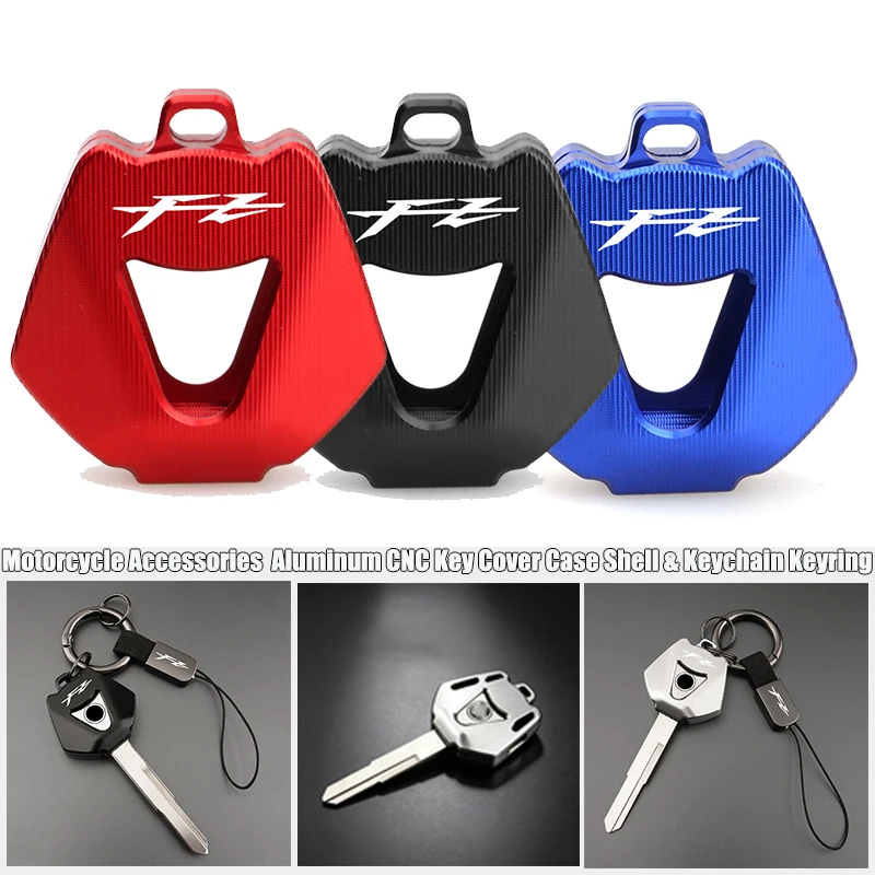 Motorcycle Accessories CNC Aluminum Key Cover Case Shell & Keychain Keyring For Yamaha FZ1 FZ6 FZ8 FZ6N FZ400 FZ 1 6 8 6N FZ9