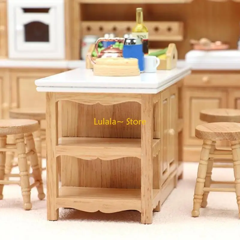 

Y4QA Tiny Wooden Dollhouses Furniture 1/12 Scale Mini Cabinet DIY Craft Project Home