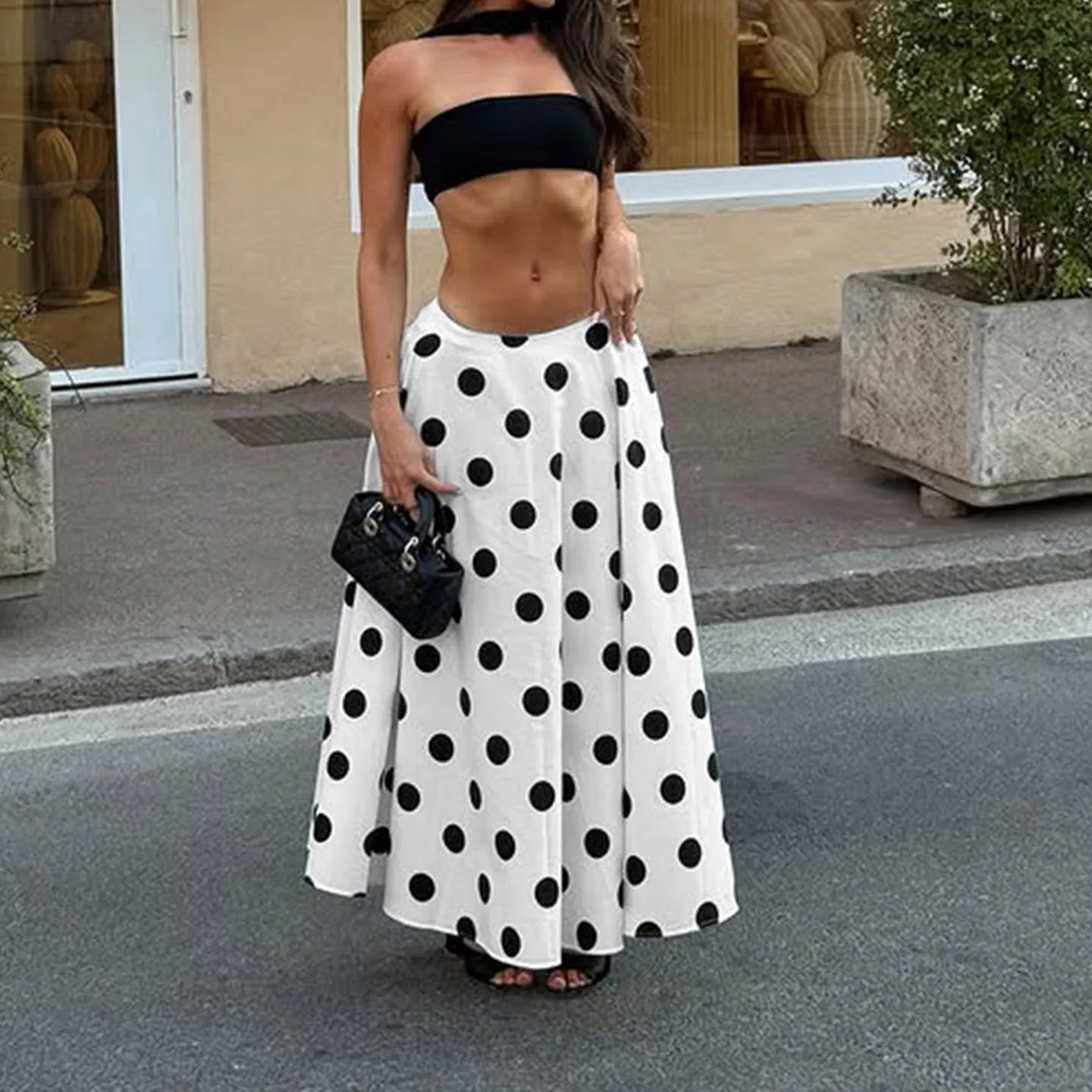 

SUCHCUTE Elegant Polka Dot Print Skirts Casual Women's Low Waist A-line Skirts Streetwear Vacation Summer Clothes 2026