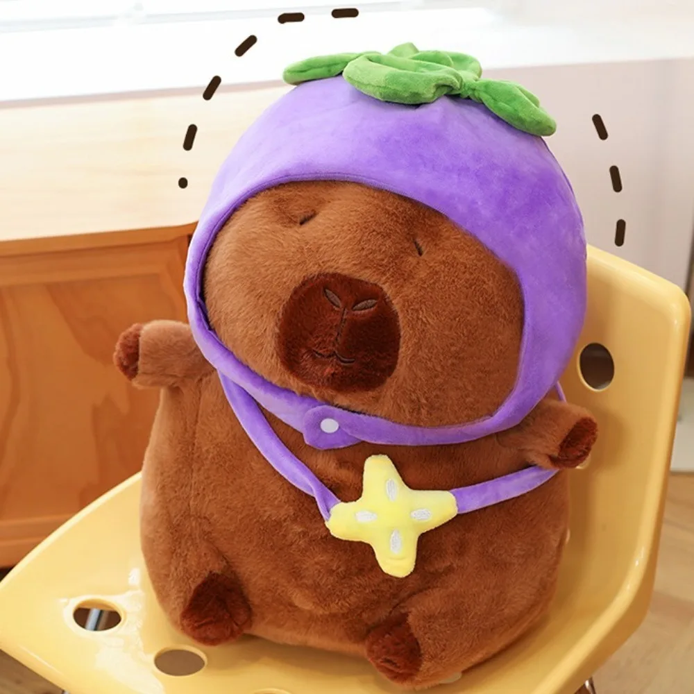 Mignon habiller Capybara peluche Simulation moelleux Capybara peluche jouet dessin animé doux Capibara moelleux poupée décor à la maison