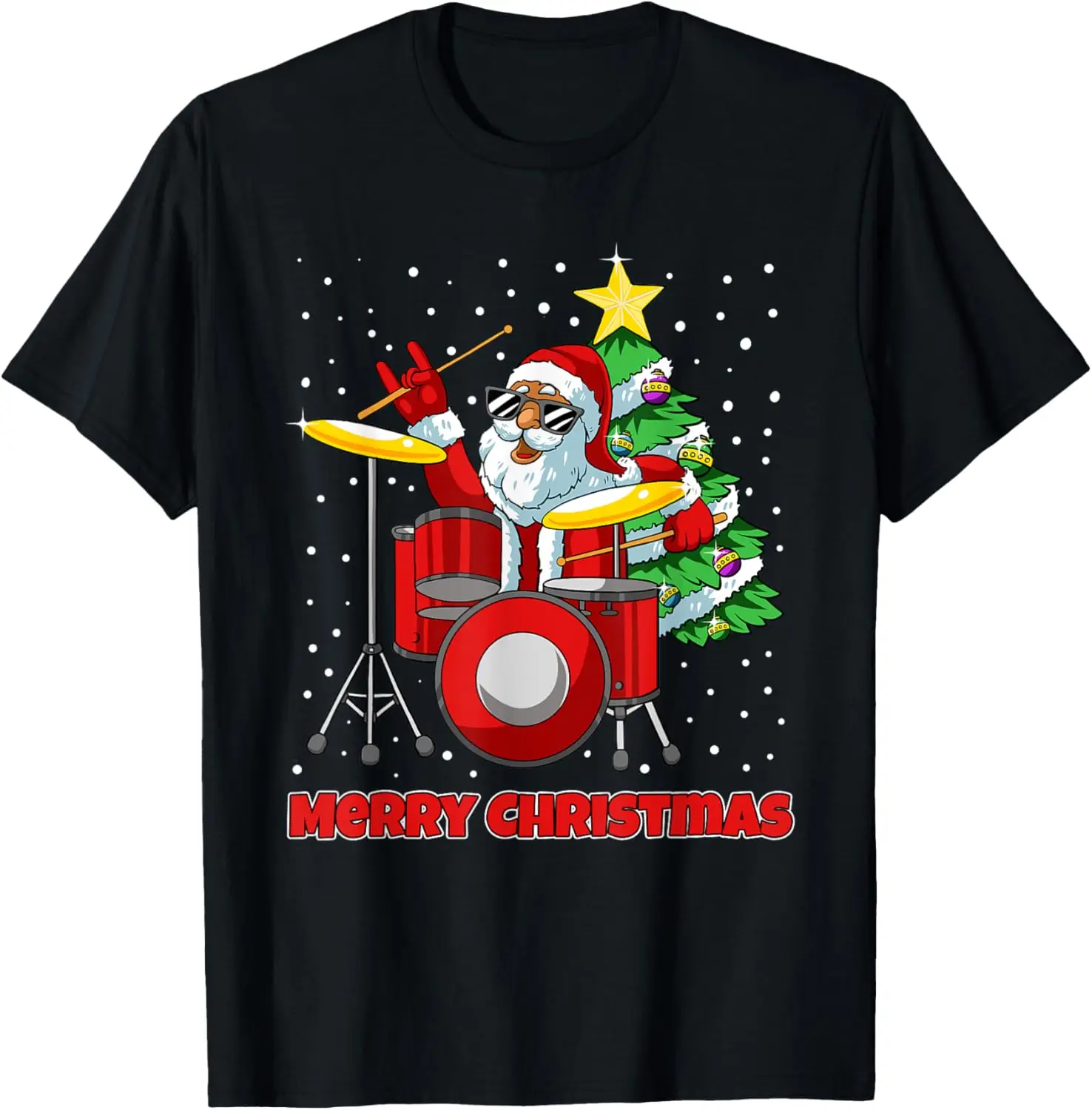 

Santa Drummer Christmas Pajama X-Mas Drum Player Musician T-Shirt