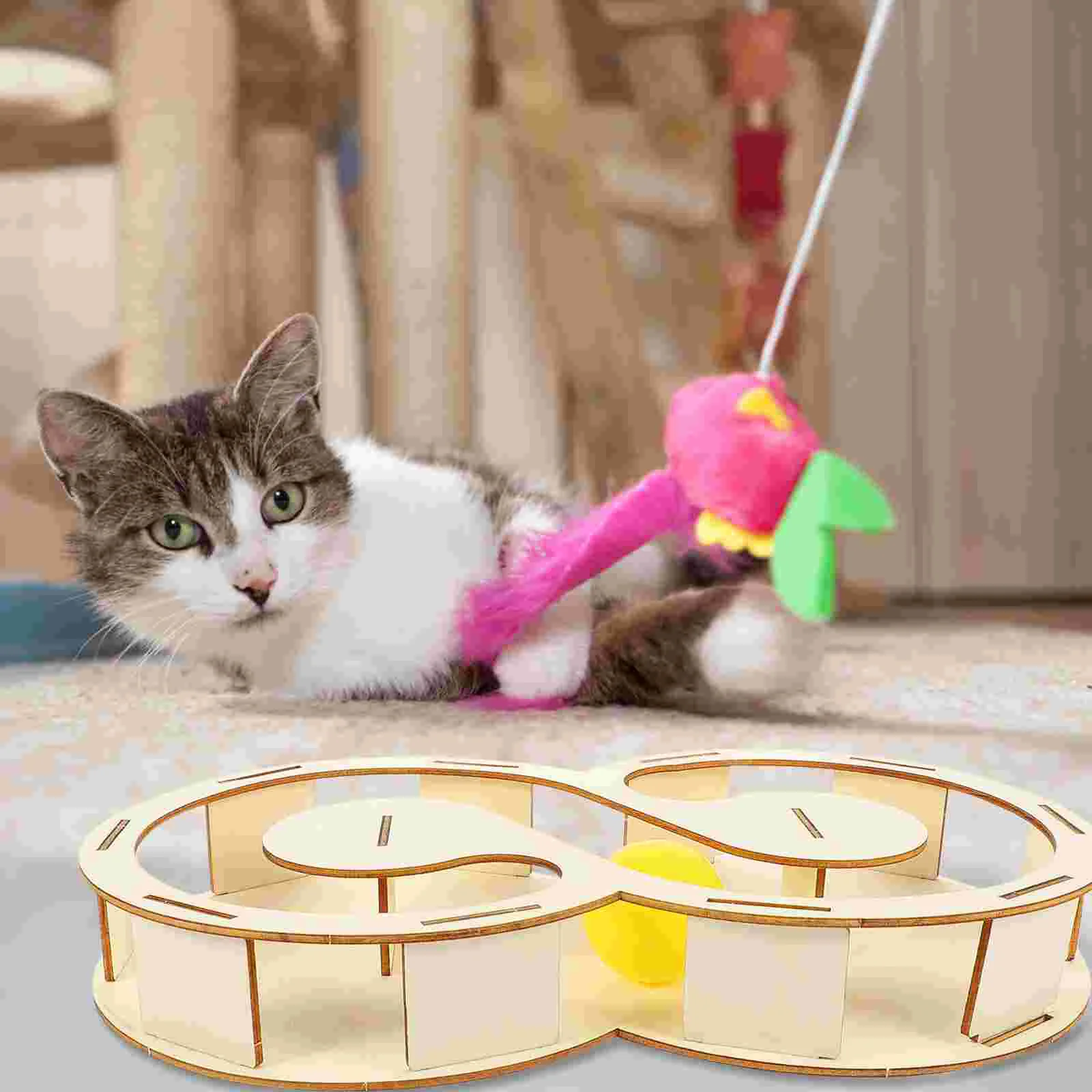 Cat Toy Indoor Interactive Wands Teasing Plaything Tiny Cats Toys Amusement Track Kitten Outdoor Set