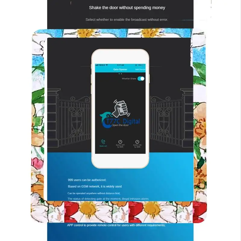 RTU5024 GSM ประตูรีเลย์สวิทช์รีโมทคอนโทรลไร้สายประตูเสาอากาศยาว 850/900 /1800/1900Mhz